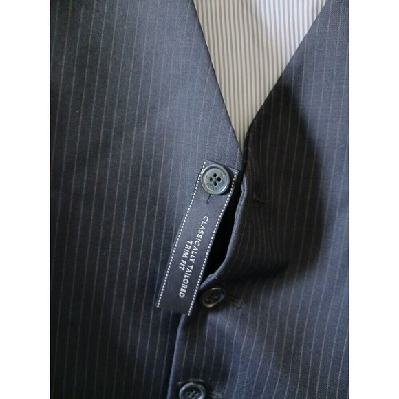 NWT Tommy Hilfiger Hayes Mens 100 % Worsted Wool Suit Vest Button Front Navy XL - Picture 8 of 9